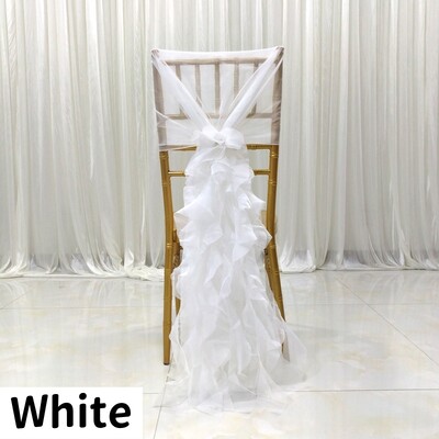 Decorație pentru spate scaun din tul Organza Tifon transparent Cerceve pentru scaun Volane Cerceve pentru scaun Hotel Nuntă Banchet Decoratiuni pentru petrecere