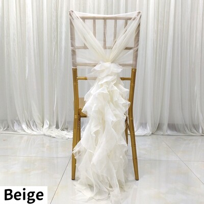 Decorație pentru spate scaun din tul Organza Tifon transparent Cerceve pentru scaun Volane Cerceve pentru scaun Hotel Nuntă Banchet Decoratiuni pentru petrecere