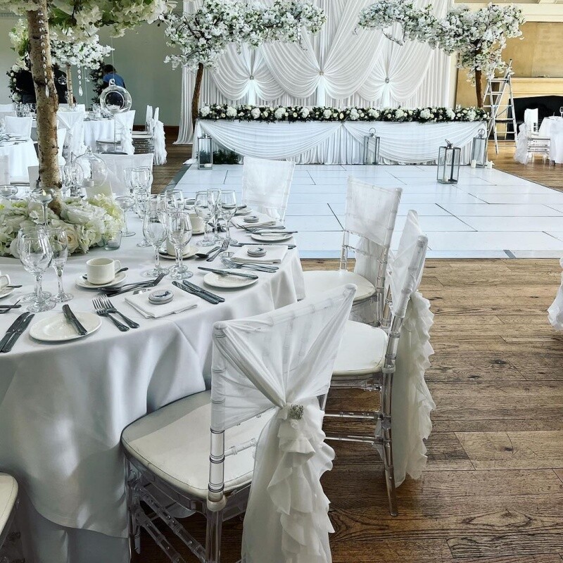 Decorație pentru spate scaun din tul Organza Tifon transparent Cerceve pentru scaun Volane Cerceve pentru scaun Hotel Nuntă Banchet Decoratiuni pentru petrecere