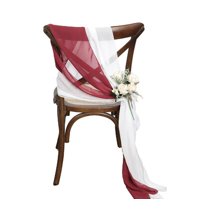 12 DB sifon székszárnyak esküvői szék dekorációhoz 16x275 cm hosszú esküvői folyosó dekorációhoz party bankett rendezvény babazuhany