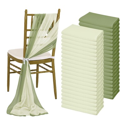 12 DB sifon székszárnyak esküvői szék dekorációhoz 16x275 cm hosszú esküvői folyosó dekorációhoz party bankett rendezvény babazuhany