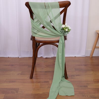 12 DB sifon székszárnyak esküvői szék dekorációhoz 16x275 cm hosszú esküvői folyosó dekorációhoz party bankett rendezvény babazuhany