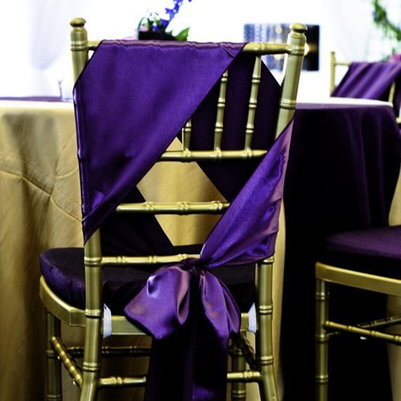 10 buc/lot Cerceve pentru scaun negru Decorație pentru scaun de nuntă Husă din material satinat Decorare pentru petrecere Cerceve pentru scaun pentru ziua de naștere 15*275CM