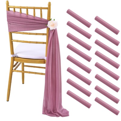 Cerceve pentru scaune albe 10 pachete 17x250 cm Scaun de nunta cu culoar lung Decoratiuni laterale din spate Tesatura transparenta din tul de biserica Draperii pentru scaune la vrac