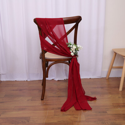 Cerceve pentru scaune albe 10 pachete 17x250 cm Scaun de nunta cu culoar lung Decoratiuni laterale din spate Tesatura transparenta din tul de biserica Draperii pentru scaune la vrac