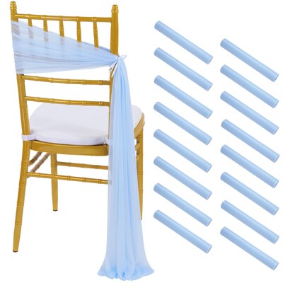 Cerceve pentru scaune albe 10 pachete 17x250 cm Scaun de nunta cu culoar lung Decoratiuni laterale din spate Tesatura transparenta din tul de biserica Draperii pentru scaune la vrac