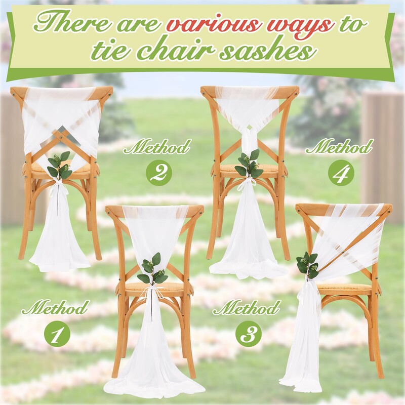 Cerceve pentru scaune albe 10 pachete 17x250 cm Scaun de nunta cu culoar lung Decoratiuni laterale din spate Tesatura transparenta din tul de biserica Draperii pentru scaune la vrac