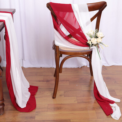 10 vnt. šifono kėdžių varčios Vestuvių kėdžių dekoravimui 16x275 cm ilgio Vestuvių koridorių dekoravimui Vakarėlis Banketas Renginys Kūdikių dušas