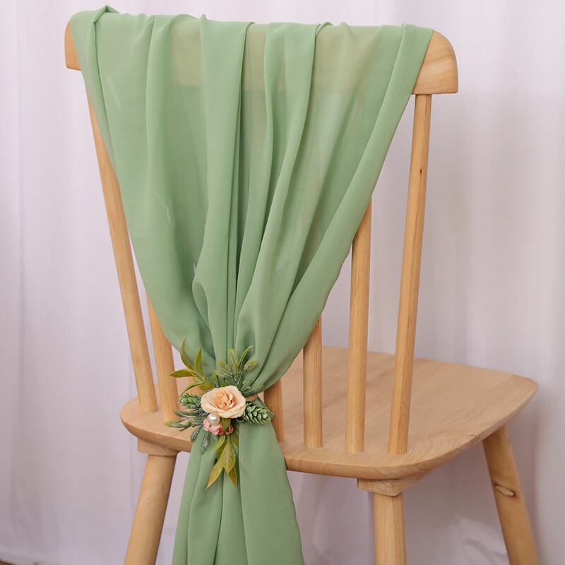 10 vnt. šifono kėdžių varčios Vestuvių kėdžių dekoravimui 16x275 cm ilgio Vestuvių koridorių dekoravimui Vakarėlis Banketas Renginys Kūdikių dušas