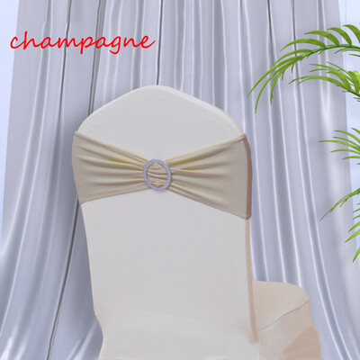 Scaun din Spandex Cerceve de flori pentru spate Banda elastica Curea Nod Arc cu Catarama Glisor pentru nunta Banchet Decorare petrecere