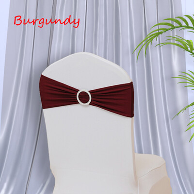 Scaun din Spandex Cerceve de flori pentru spate Banda elastica Curea Nod Arc cu Catarama Glisor pentru nunta Banchet Decorare petrecere