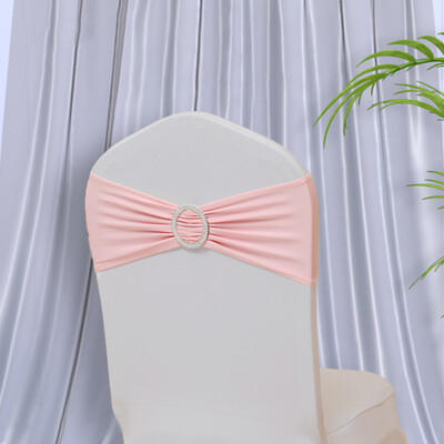 Scaun din Spandex Cerceve de flori pentru spate Banda elastica Curea Nod Arc cu Catarama Glisor pentru nunta Banchet Decorare petrecere