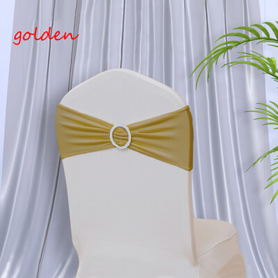 Scaun din Spandex Cerceve de flori pentru spate Banda elastica Curea Nod Arc cu Catarama Glisor pentru nunta Banchet Decorare petrecere