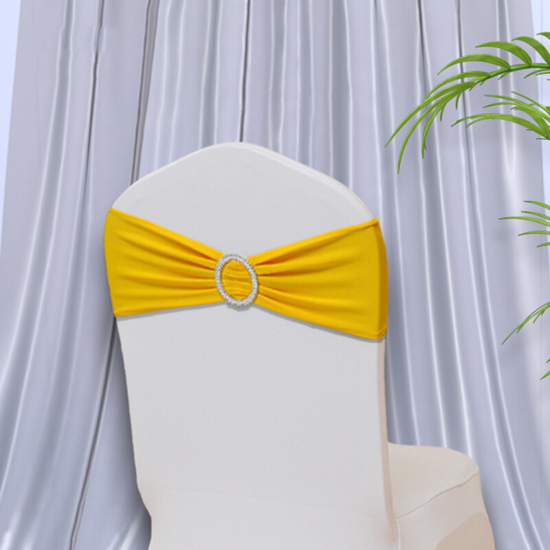 Scaun din Spandex Cerceve de flori pentru spate Banda elastica Curea Nod Arc cu Catarama Glisor pentru nunta Banchet Decorare petrecere