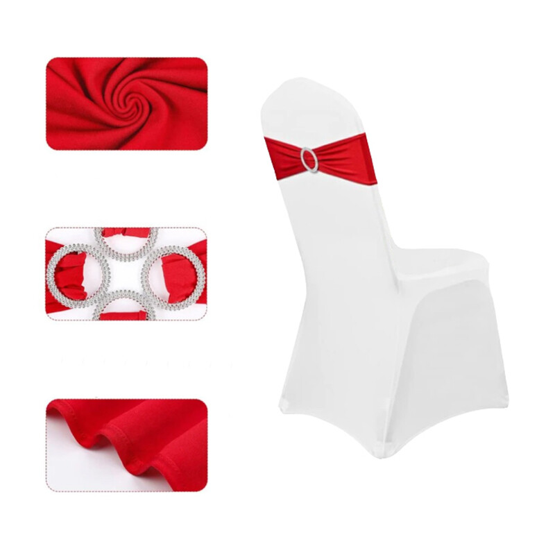 Scaun din Spandex Cerceve de flori pentru spate Banda elastica Curea Nod Arc cu Catarama Glisor pentru nunta Banchet Decorare petrecere