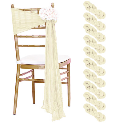 10 bucăți 30x275cm mov pentru decorare scaun de nuntă din tifon din pânză de brânză cerceve pentru scaun cu fundă pentru petrecere de recepție