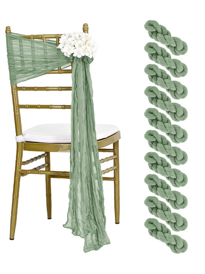 10 bucăți 30x275cm mov pentru decorare scaun de nuntă din tifon din pânză de brânză cerceve pentru scaun cu fundă pentru petrecere de recepție