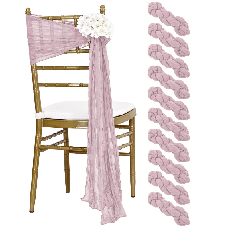 10 bucăți 30x275cm mov pentru decorare scaun de nuntă din tifon din pânză de brânză cerceve pentru scaun cu fundă pentru petrecere de recepție