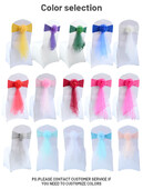 De înaltă calitate, 1 bucată scaun de nuntă fundă organza scaun scaun floare husă scaun nod pentru banchet eveniment decorare petrecere de naștere