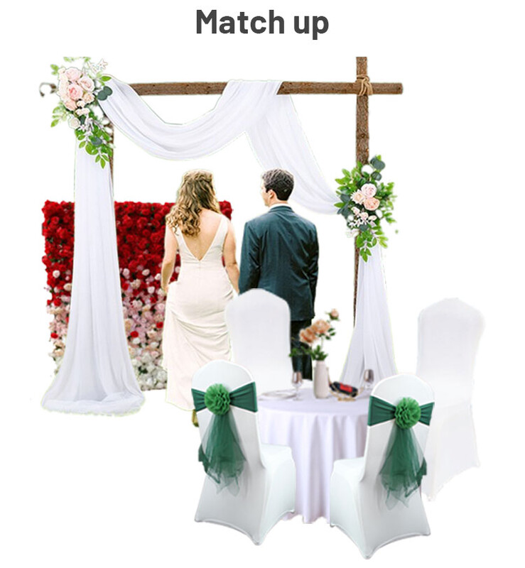 De înaltă calitate, 1 bucată scaun de nuntă fundă organza scaun scaun floare husă scaun nod pentru banchet eveniment decorare petrecere de naștere