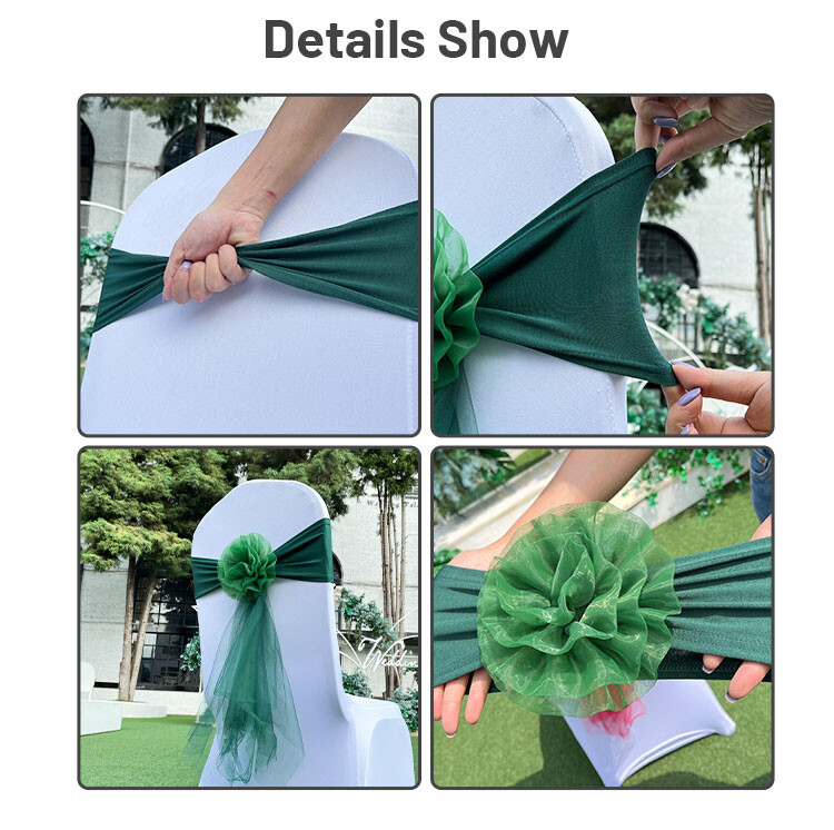 De înaltă calitate, 1 bucată scaun de nuntă fundă organza scaun scaun floare husă scaun nod pentru banchet eveniment decorare petrecere de naștere