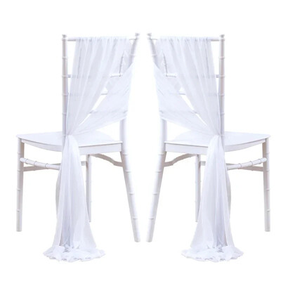 10 bucăți 17x250 cm caneluri pentru scaune din șifon ruginit 5 set huse pentru scaune de nuntă cu panglică decorare pentru scaune pentru petrecerea de nuntă