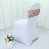 10xStretch Sequin Chair Sashe Krēslu lentes Vienpusējas vizuļu dekors viesnīcas kāzu uzņemšanas ballītes pasākuma krēsla pārvalka dekorēšanai