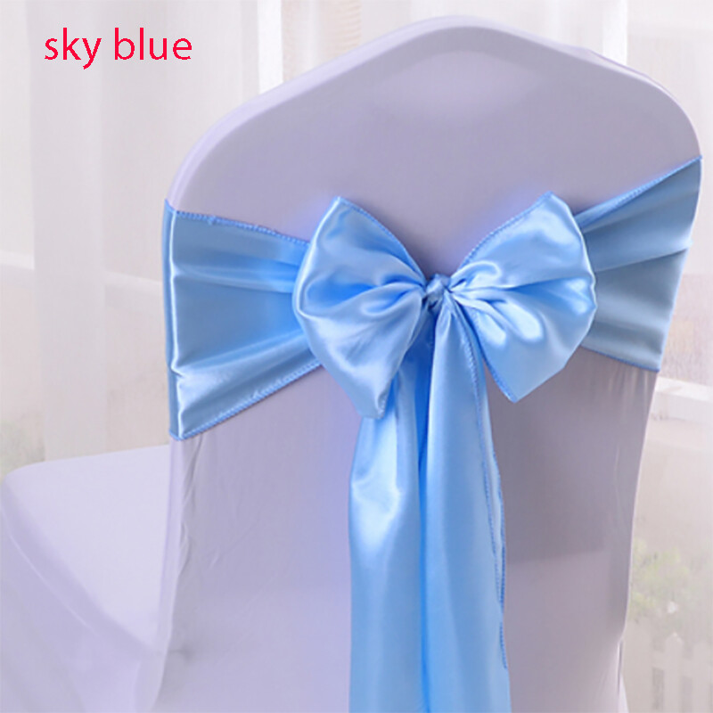 10 buc. Scaun din satin din aur trandafir cu fundă pentru scaun de nuntă, panglică, cravate fluturi pentru petrecere, eveniment, hotel, banchet, decorare