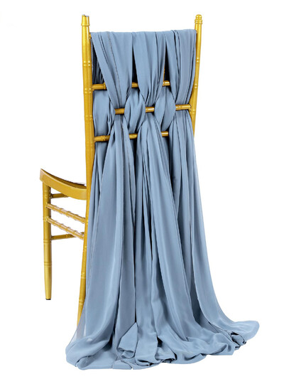 2 db sifon székszárny szett Esküvői székdísz 30x300cm csomós szalagok esküvői partikhoz bankett rendezvényekhez babazuhany dekorok