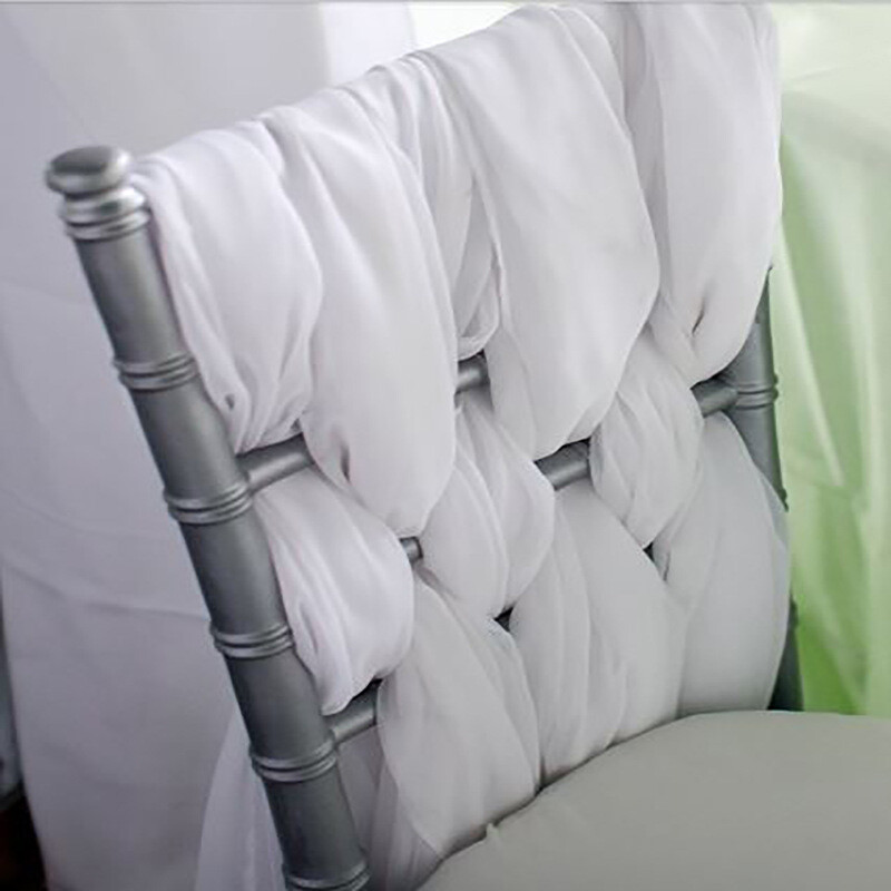 2 db sifon székszárny szett Esküvői székdísz 30x300cm csomós szalagok esküvői partikhoz bankett rendezvényekhez babazuhany dekorok