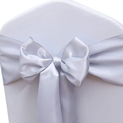 Comerț cu ridicata 10 bucăți de scaun din satin cu arc decorativ pentru scaun, proiectat pentru recepție de nuntă, petrecere, hotel, decorare a casei, consumabile pentru banchet