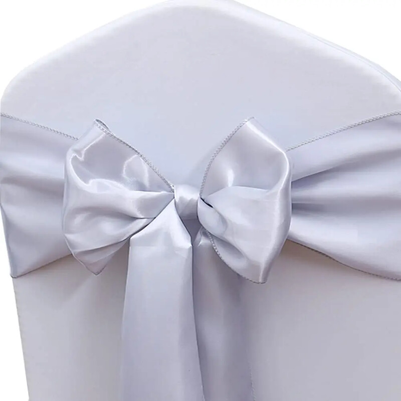 Comerț cu ridicata 10 bucăți de scaun din satin cu arc decorativ pentru scaun, proiectat pentru recepție de nuntă, petrecere, hotel, decorare a casei, consumabile pentru banchet