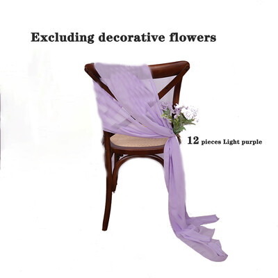 12 bucăți pentru scaune din șifon roz, 17x275 cm, huse pentru scaune de nuntă, panglici pentru petrecere de nuntă, ziua de naștere, ceremonie, decorare pentru culoar