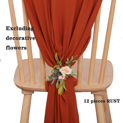 12 bucăți pentru scaune din șifon roz, 17x275 cm, huse pentru scaune de nuntă, panglici pentru petrecere de nuntă, ziua de naștere, ceremonie, decorare pentru culoar