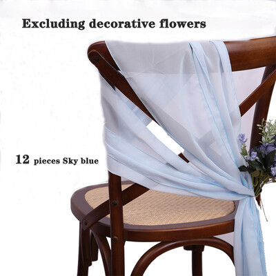 12 bucăți pentru scaune din șifon roz, 17x275 cm, huse pentru scaune de nuntă, panglici pentru petrecere de nuntă, ziua de naștere, ceremonie, decorare pentru culoar