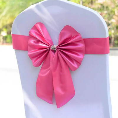 Rožinė/auksinė/sidabrinė didmeninė prekyba 1 vnt. elastinė peteliškė, paruošta kėdžių juosta, skirta vestuvių vakarėliui, viešbučio banketo renginio dekoracija