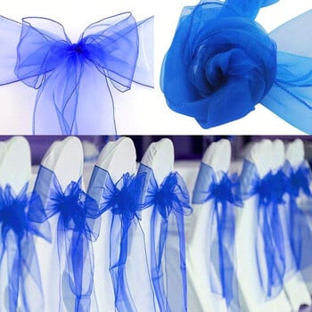 10τμχ Organza Chair Sashes Knot Bands Καρέκλα Φιόγκοι για Γαμήλιο πάρτι Δείπνο Διακόσμηση καρέκλας γάμου