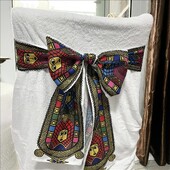Scaun din satin etiopian din Eritreea Fundă Cerceve Scaun de nuntă Noduri Panglică Cravate fluturi pentru petrecere Eveniment Hotel Banchet Decor acasă