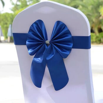 10 τεμ./παρτίδα PU Sash Elastic παπιγιόν Έτοιμο Made Chair Sashes Band For Wedding Party Διακοσμήσεις εκδηλώσεων για δεξιώσεις ξενοδοχείου