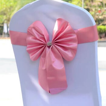 10 τεμ./παρτίδα PU Sash Elastic παπιγιόν Έτοιμο Made Chair Sashes Band For Wedding Party Διακοσμήσεις εκδηλώσεων για δεξιώσεις ξενοδοχείου