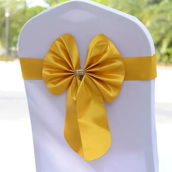 10 τεμ./παρτίδα PU Sash Elastic παπιγιόν Έτοιμο Made Chair Sashes Band For Wedding Party Διακοσμήσεις εκδηλώσεων για δεξιώσεις ξενοδοχείου