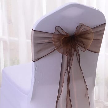 25 τμχ/παρτίδα Organza Chair Sashes Διακόσμηση καρέκλας γάμου Κορδέλες Δεσμοί Φιόγκος για εξώφυλλο Συμπόσιο Γαμήλιο πάρτι