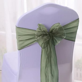 25 τμχ/παρτίδα Organza Chair Sashes Διακόσμηση καρέκλας γάμου Κορδέλες Δεσμοί Φιόγκος για εξώφυλλο Συμπόσιο Γαμήλιο πάρτι