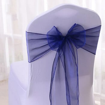 25 τμχ/παρτίδα Organza Chair Sashes Διακόσμηση καρέκλας γάμου Κορδέλες Δεσμοί Φιόγκος για εξώφυλλο Συμπόσιο Γαμήλιο πάρτι