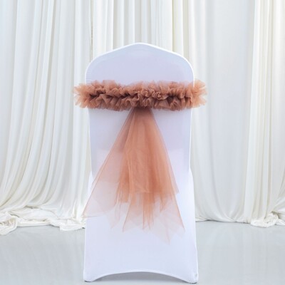 Roz/Lac Albastru/Auriu 1buc Hotel Nunta Banchet Coadă Scaun Spatar Decorat Scaun Spatar Tifon Panglică Organza Cureaua Elastică