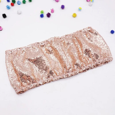 10db Rose Gold Silver Spandex flitteres szék pántok Elasztikus esküvői csillogó szék csokornyakkendők Hotel rendezvény party dekoráció