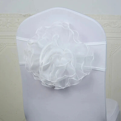 Vysokokvalitné 1ks veľké kvetinové bezpečnostné pásy s mašľou pre hotelové bankety, svadobné oslavy, dekorácie stoličiek, kravaty, saténový uzol, zadná stuha