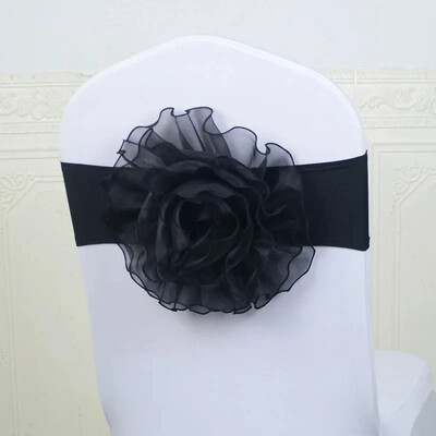 Vysokokvalitné 1ks veľké kvetinové bezpečnostné pásy s mašľou pre hotelové bankety, svadobné oslavy, dekorácie stoličiek, kravaty, saténový uzol, zadná stuha