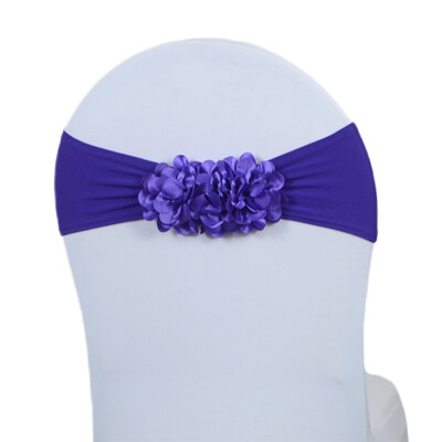 2024 Hot Saling 10db Virágszalag Szatén Szék íjparti rendezvény Hotelbankett Lakberendezés esküvői szék csomó rózsaszín/királykék