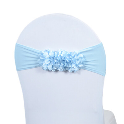 2024 Hot Saling 10db Virágszalag Szatén Szék íjparti rendezvény Hotelbankett Lakberendezés esküvői szék csomó rózsaszín/királykék